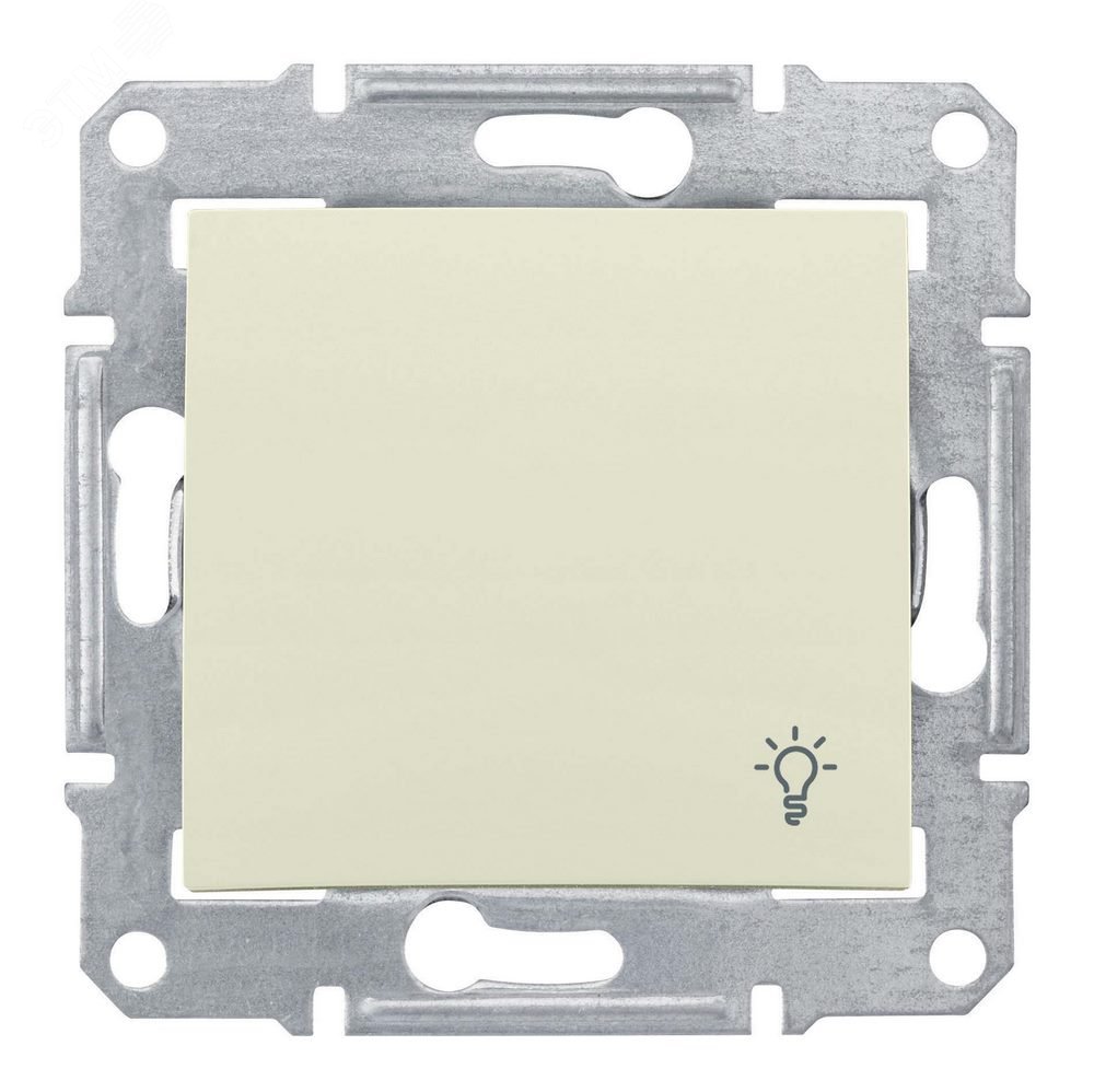 Sedna Выключатель кнопочный одноклавишный символ Свет в рамку бежевый SDN0900147 Schneider Electric - превью 4