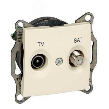 Sedna Розетка телевизионная TV/SAT оконечная 1Дб в рамку бежевая SDN3401647 Schneider Electric - превью 5