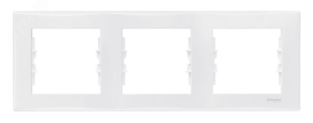 Sedna Рамка 3 поста горизонтальная белый SDN5800521 Schneider Electric - превью 4