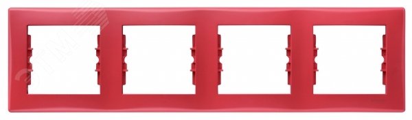 Sedna Рамка 4 поста горизонтальная красный SDN5800741 Schneider Electric - превью 3