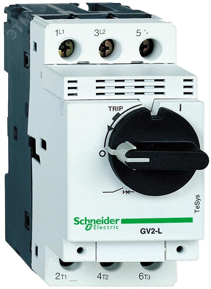Выключатель автоматический для защиты электродвигателей 6.3А GV2 управление ручкой винтовые зажимы магнитный расцепитель GV2L10 Schneider Electric - превью 3