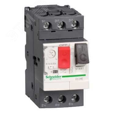 Выключатель автоматический для защиты электродвигателей 0.16-0.25А GV2 управление кнопками GV2ME02 Schneider Electric - превью 5