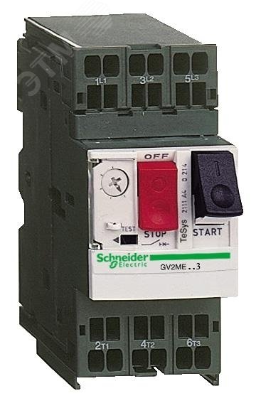 Выключатель автоматический для защиты электродвигателей 0.1-0.16А с комбинированным расцепителем GV2ME013 Schneider Electric - превью 3