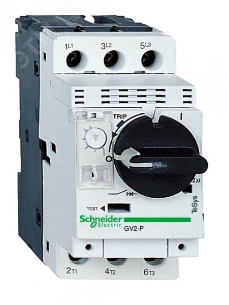 Выключатель автоматический для защиты электродвигателей 0.25-0.40А GV2 управление ручкой GV2P03 Schneider Electric - превью 2