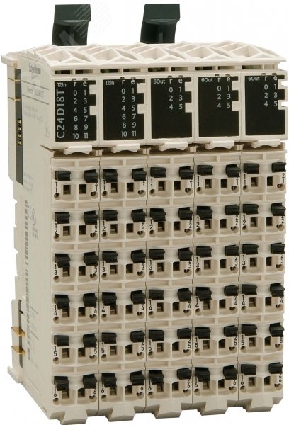 Компакт модуль 24входа 24В DC/12выходов реле TM5C24D12R Schneider Electric - превью 3