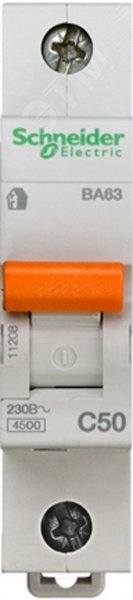 Выключатель автоматический однополюсный 50А С ВА63 4.5кА 11208 Schneider Electric - превью 3