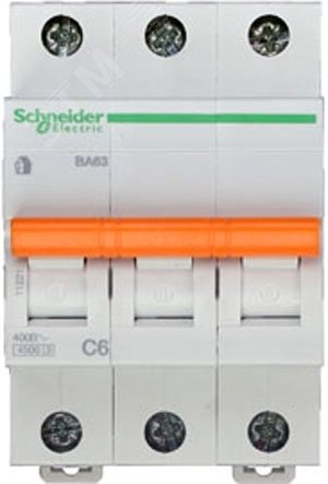 Выключатель автоматический трехполюсный 6А С ВА63 4.5кА 11221 Schneider Electric - превью 4