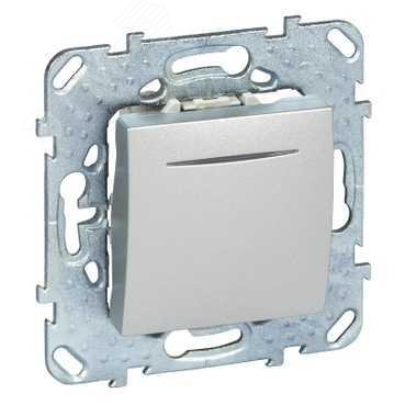 UNICA Выключатель кнопочный с индикацией алюминий MGU5.206.30NZD Schneider Electric - превью 8