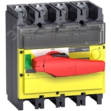 Выключатель-разъединитель INV400 4п красная рукоятка/желтая панель 31191 Schneider Electric - превью 6