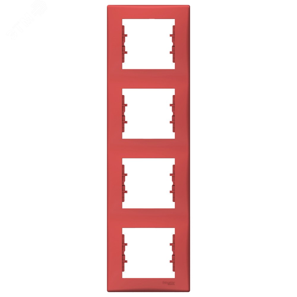 Sedna Рамка 4 поста вертикальная красный SDN5802041 Schneider Electric - превью 2