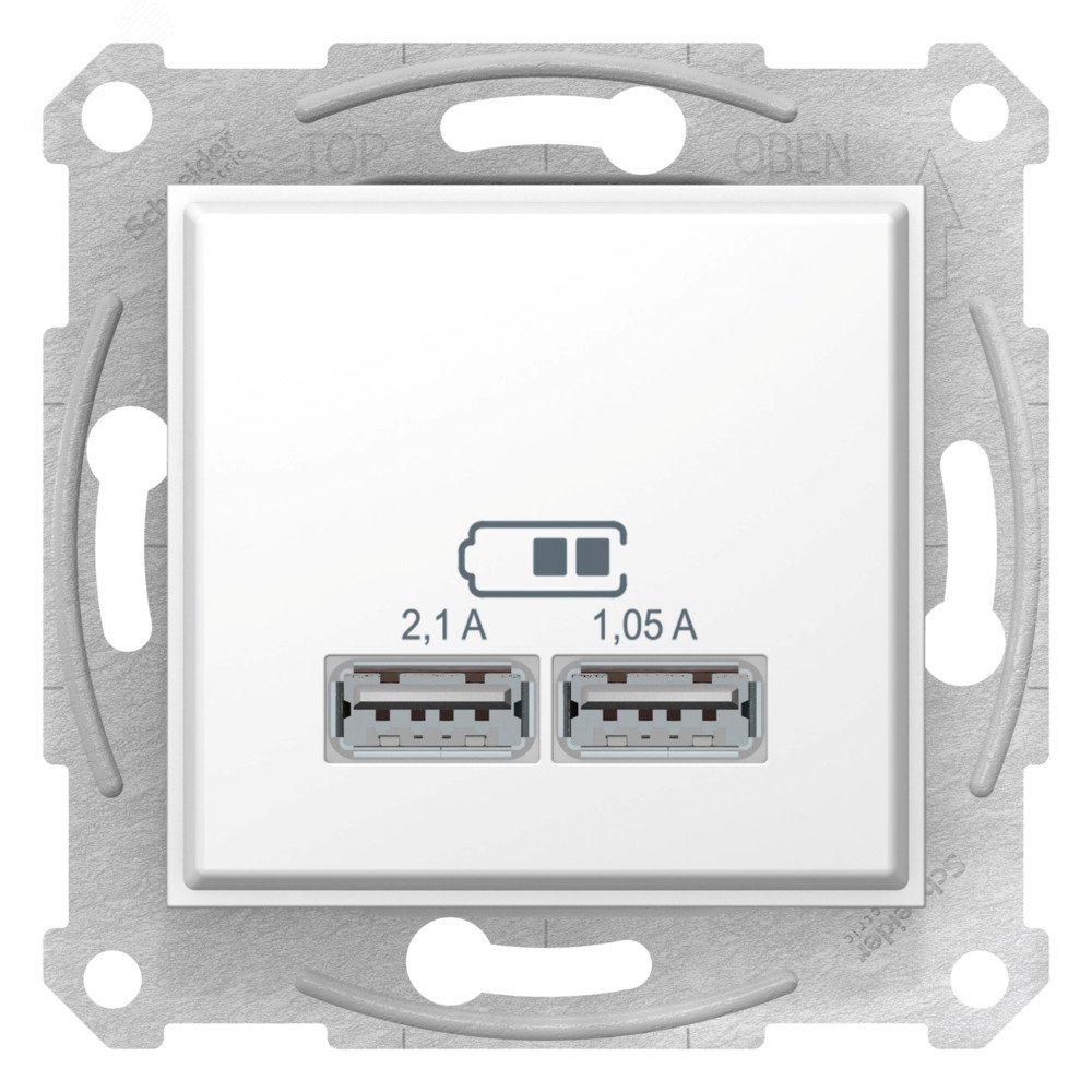 Sedna USB Розетка механизм 2x1,05А белый SDN2710221 Schneider Electric - превью 3
