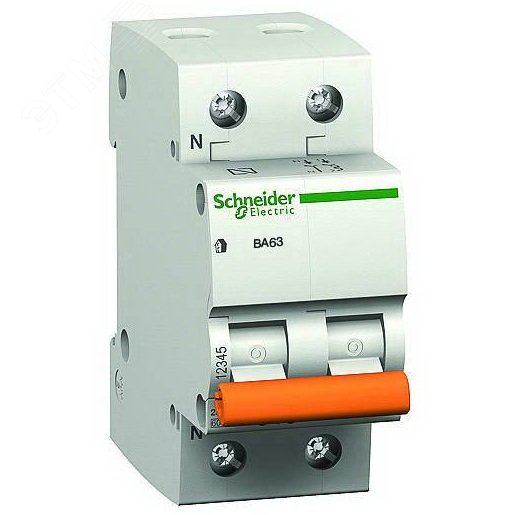 Выключатель автоматический двухполюсный 50А 1п+N С ВА63 4.5кА 11218 Schneider Electric - превью 3