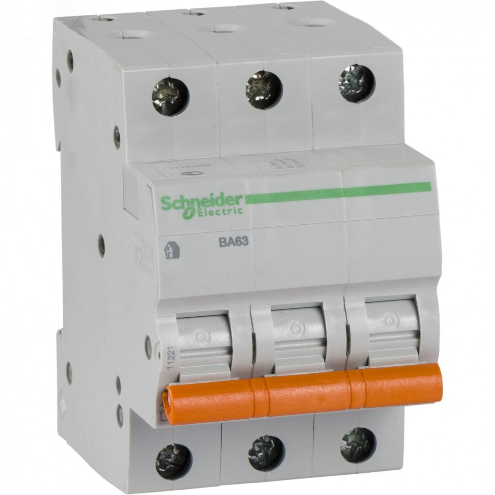 Выключатель автоматический трехполюсный 6А С ВА63 4.5кА 11221 Schneider Electric - превью 2