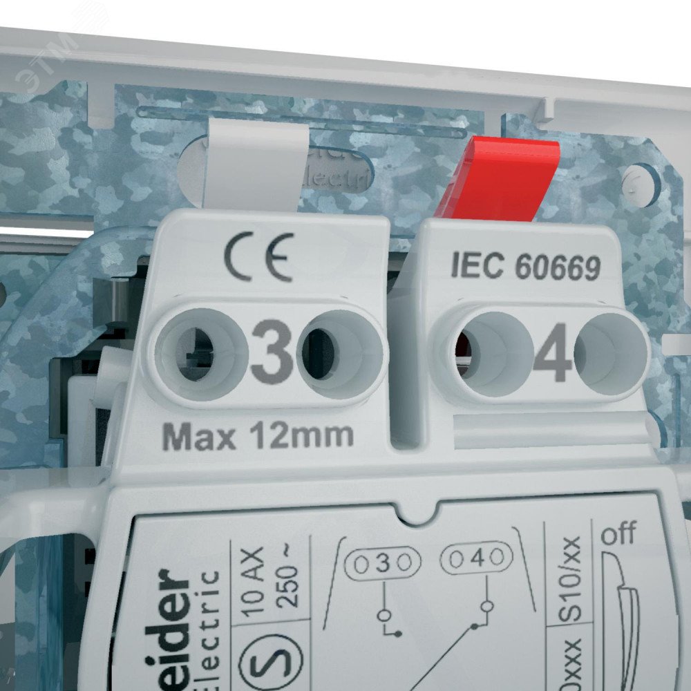 Выключатель одноклавишный, двухполюсный, с индикатором, 16А, в рамку, белый SDN0201221 Schneider Electric - превью 2