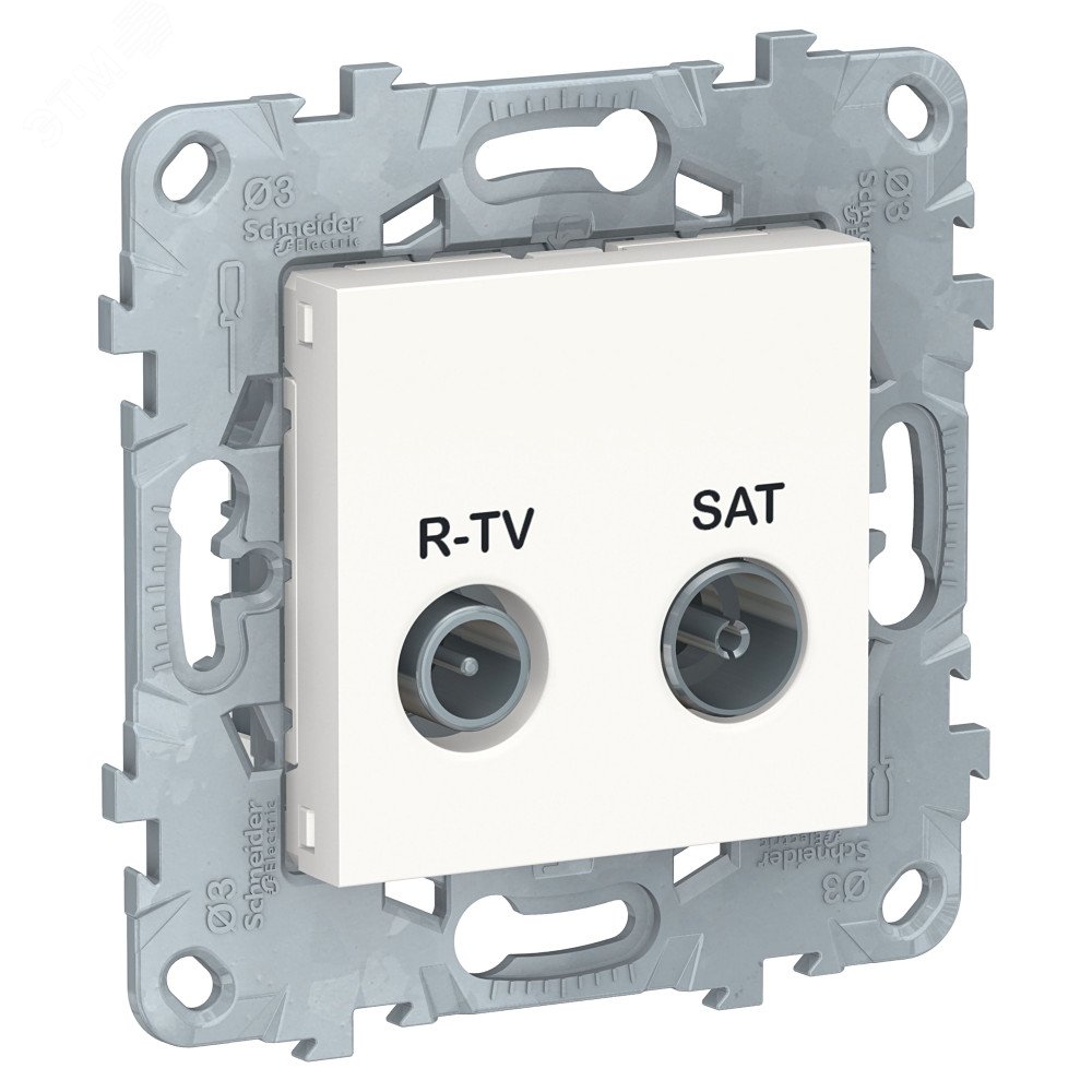 Розетка UNICA NEW R-TV/SAT проходная белый NU545618 Schneider Electric - превью 2