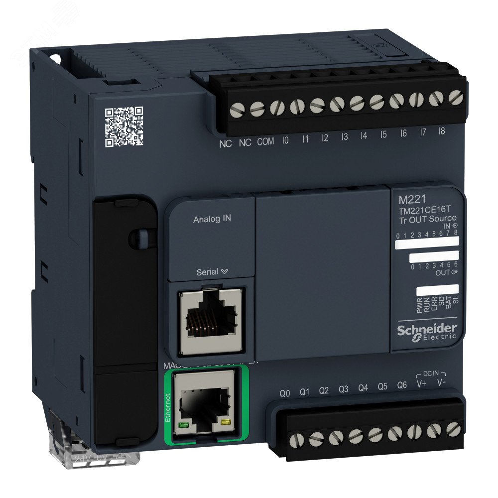 Блок базовый компактный M221-16IO Транзисторный источник Ethernet TM221CE16T Schneider Electric - превью 3