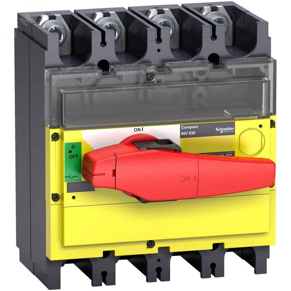 Выключатель-разъединитель INV400 4п красная рукоятка/желтая панель 31191 Schneider Electric - превью 4