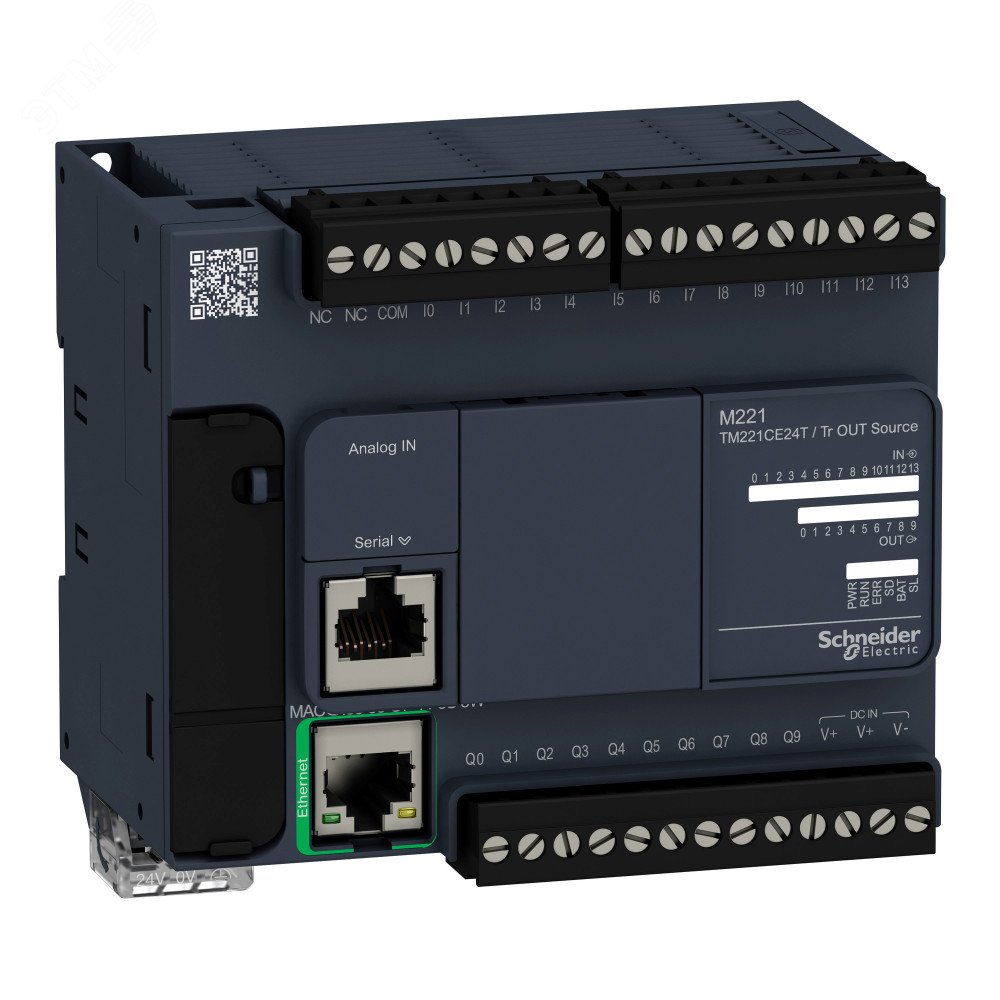 Блок базовый компактный M221-24IO Транзисторный источник Ethernet TM221CE24T Schneider Electric - превью 3