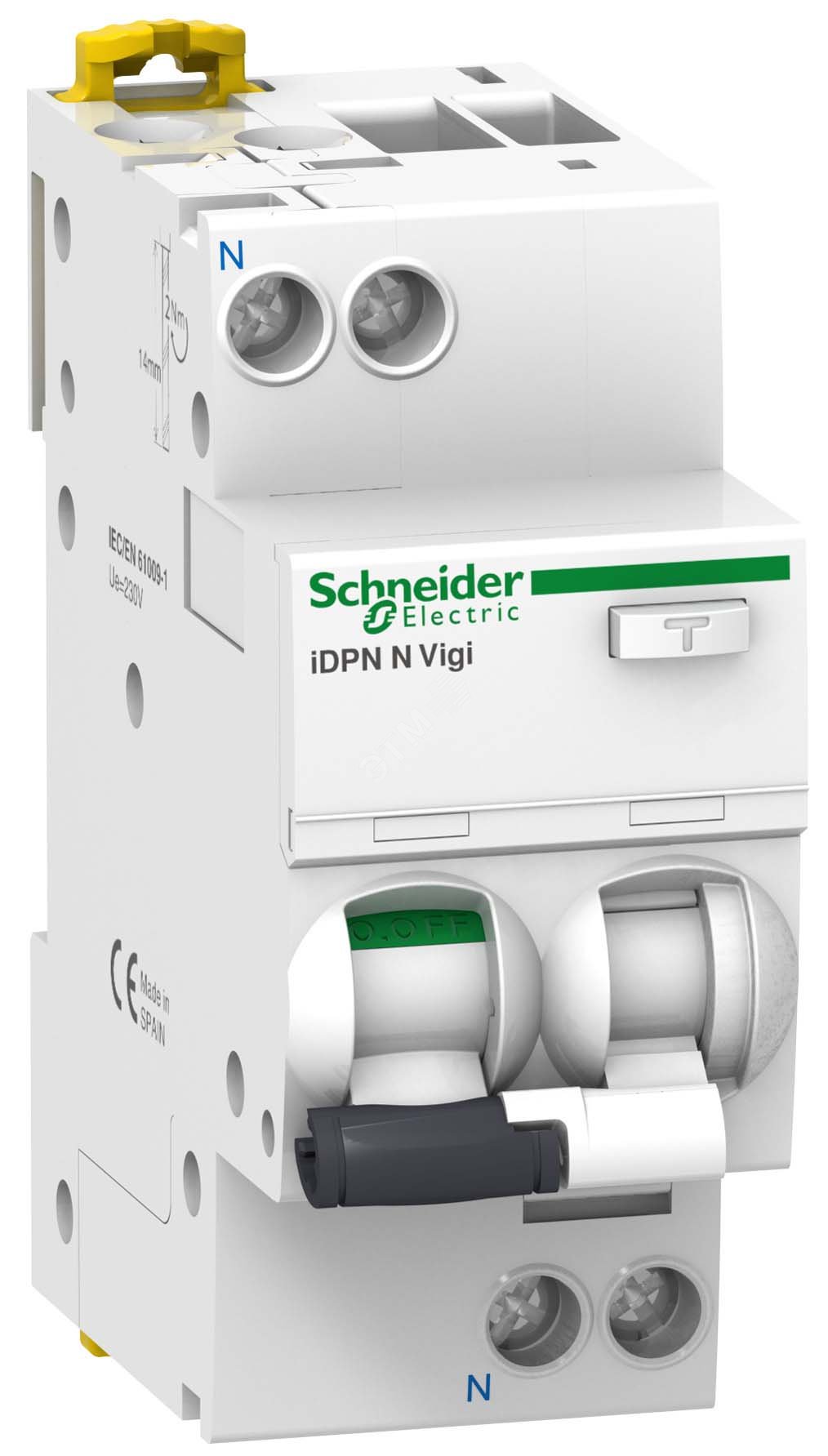 Выключатель автоматический дифференциальный iDPN NVIGI 6KA 6A C 30MA AC A9D31606 Schneider Electric - превью 2