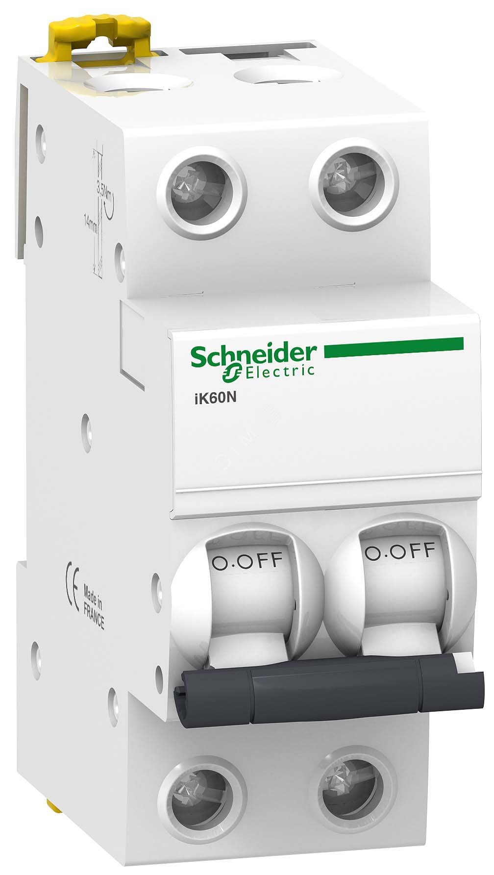Выключатель автоматический двухполюсный 3A C iK60 A9K24203 Schneider Electric - превью 2