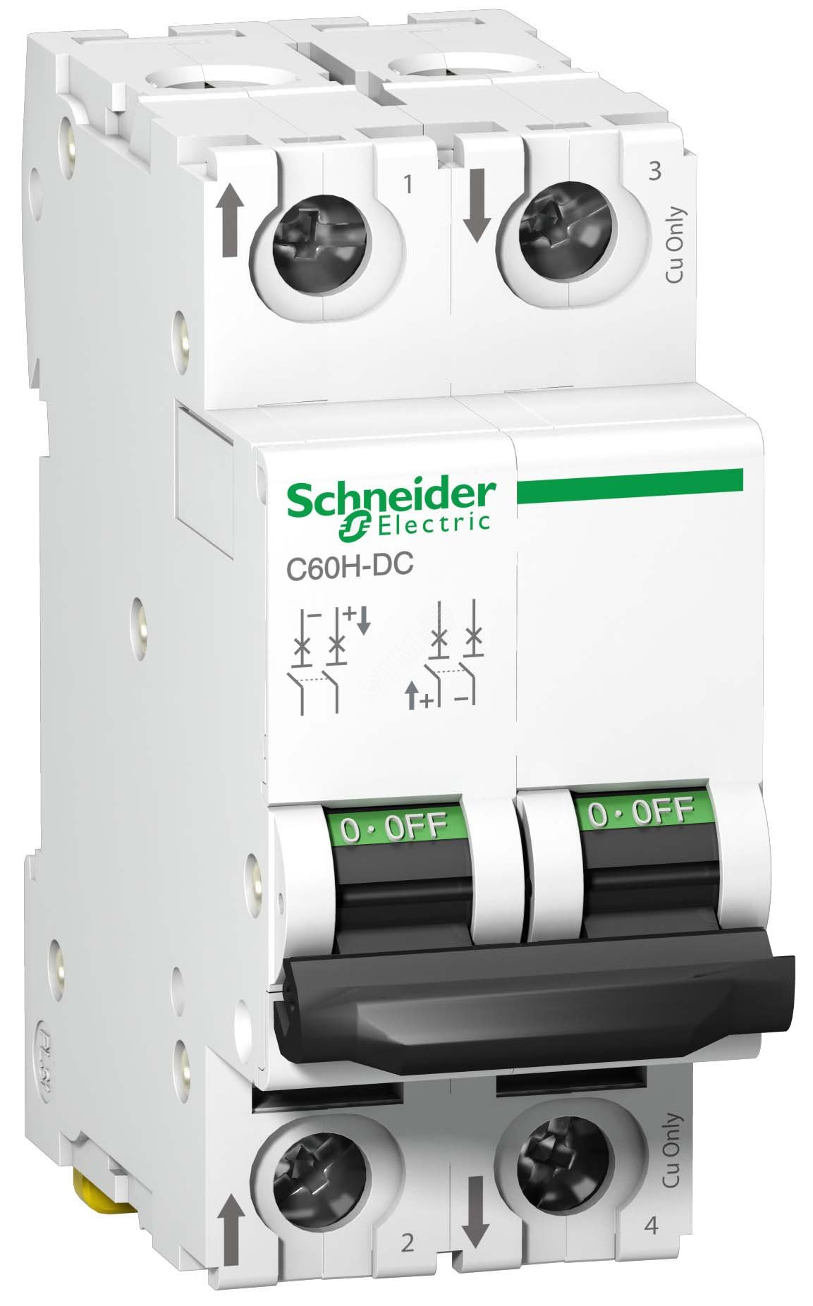 Выключатель автоматический двухполюсный 6А C C60H-DC 500В A9N61526 Schneider Electric - превью 2