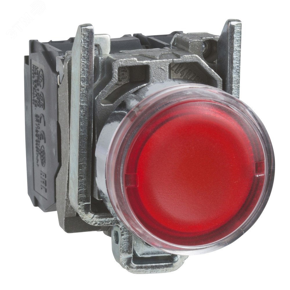 Кнопка красная возвратная 22мм с подсветкой 230-240В 1но+1нз XB4BW34M5 Schneider Electric - превью 3