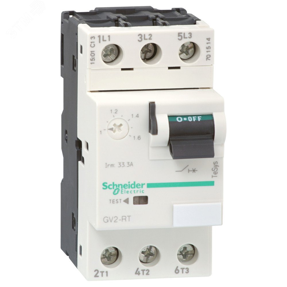 Выключатель автоматический 1.6-2.5А для защиты электродвигателей с комбинированным расцепителем с высокими пусковыми токами GV2RT07 Schneider Electric - превью 3