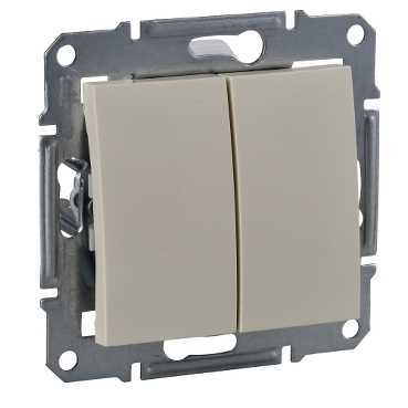 Sedna Выключатель двухклавишный в рамку бежевый схема 5 SDN0300147 Schneider Electric - превью 5