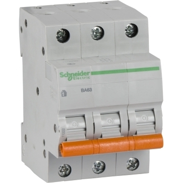 Выключатель автоматический трехполюсный 10А С ВА63 4.5кА 11222 Schneider Electric - превью 3