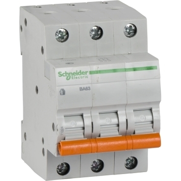 Выключатель автоматический трехполюсный 20А С ВА63 4.5кА 11224 Schneider Electric - превью 2