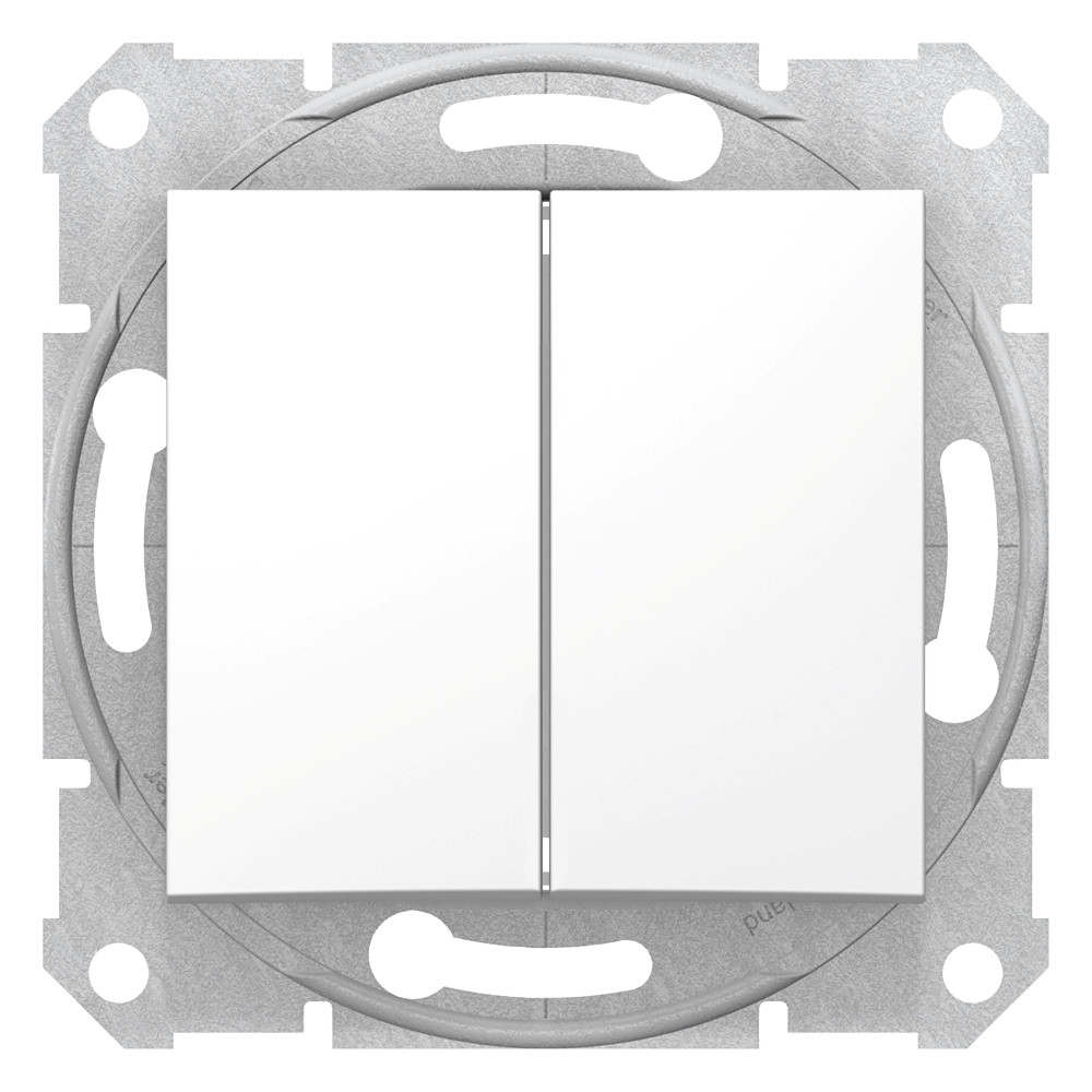 Sedna Выключатель двухклавишный в рамку белый сх.5 SDN0300121 Schneider Electric - превью 3