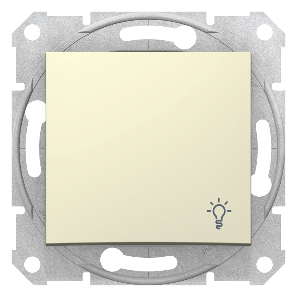 Sedna Выключатель кнопочный одноклавишный символ Свет в рамку бежевый SDN0900147 Schneider Electric - превью 3