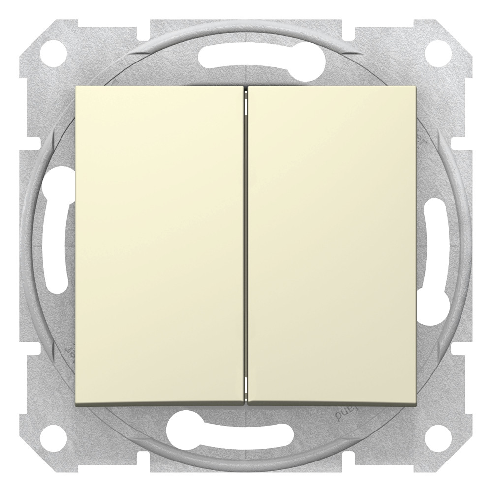 Sedna Выключатель двухклавишный в рамку бежевый схема 5 SDN0300147 Schneider Electric - превью 3