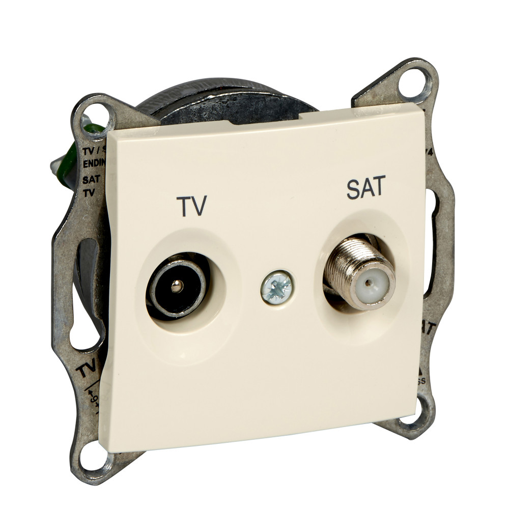 Sedna Розетка телевизионная TV/SAT оконечная 1Дб в рамку бежевая SDN3401647 Schneider Electric - превью 3