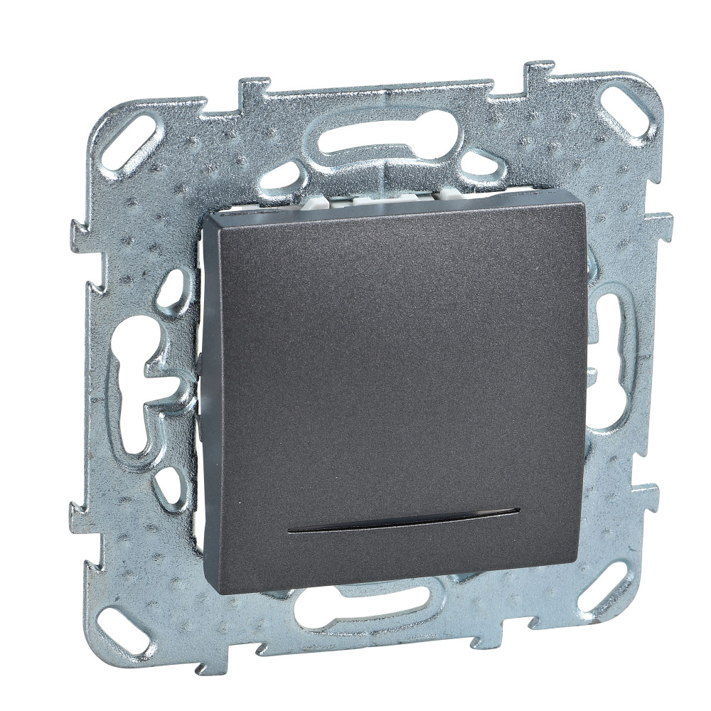 UNICA Выключатель однноклавишный с индикацией в рамку черный MGU5.201.12NZD Schneider Electric - превью 2
