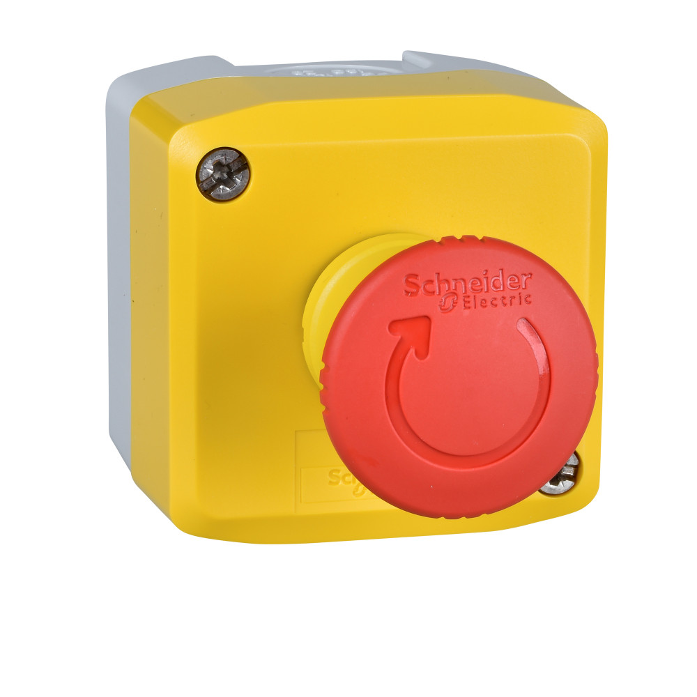 Пост кнопочный желтый 1 аварийная кнопка 1НЗ XALK178 Schneider Electric - превью 2