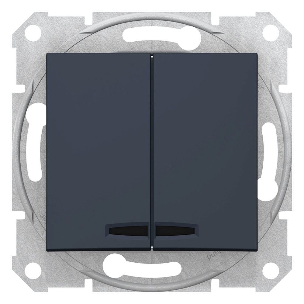Sedna Выключатель двухклавишный с подсветкой в рамку графит схема 5 SDN0300370 Schneider Electric - превью 2