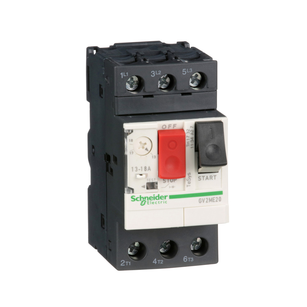 Выключатель автоматический для защиты электродвигателей 13-18А GV2 управление кнопками GV2ME20 Schneider Electric - превью 3