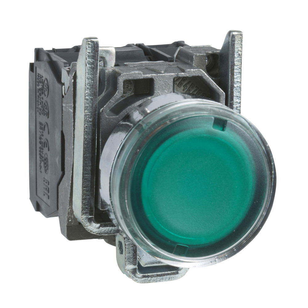 Кнопка зеленая возвратная 22мм 220В с подсветкой XB4BW33M5 Schneider Electric - превью 4