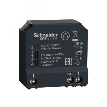 WISER МИКРОМОДУЛЬ LED-диммера универсального 5-200 Вт, ZigBee 3.0 CCT5010-0002 Schneider Electric