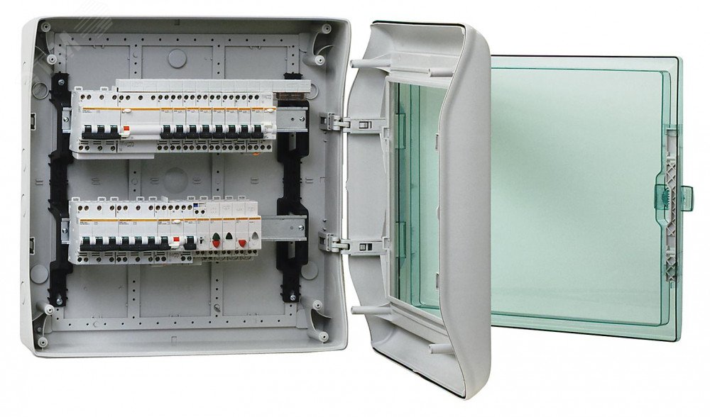 Щит распределительный навесной ЩРн-П-36 (2х18) IP65 пластиковый прозрачная дверь белый Kaedra 13984 Schneider Electric - превью 7