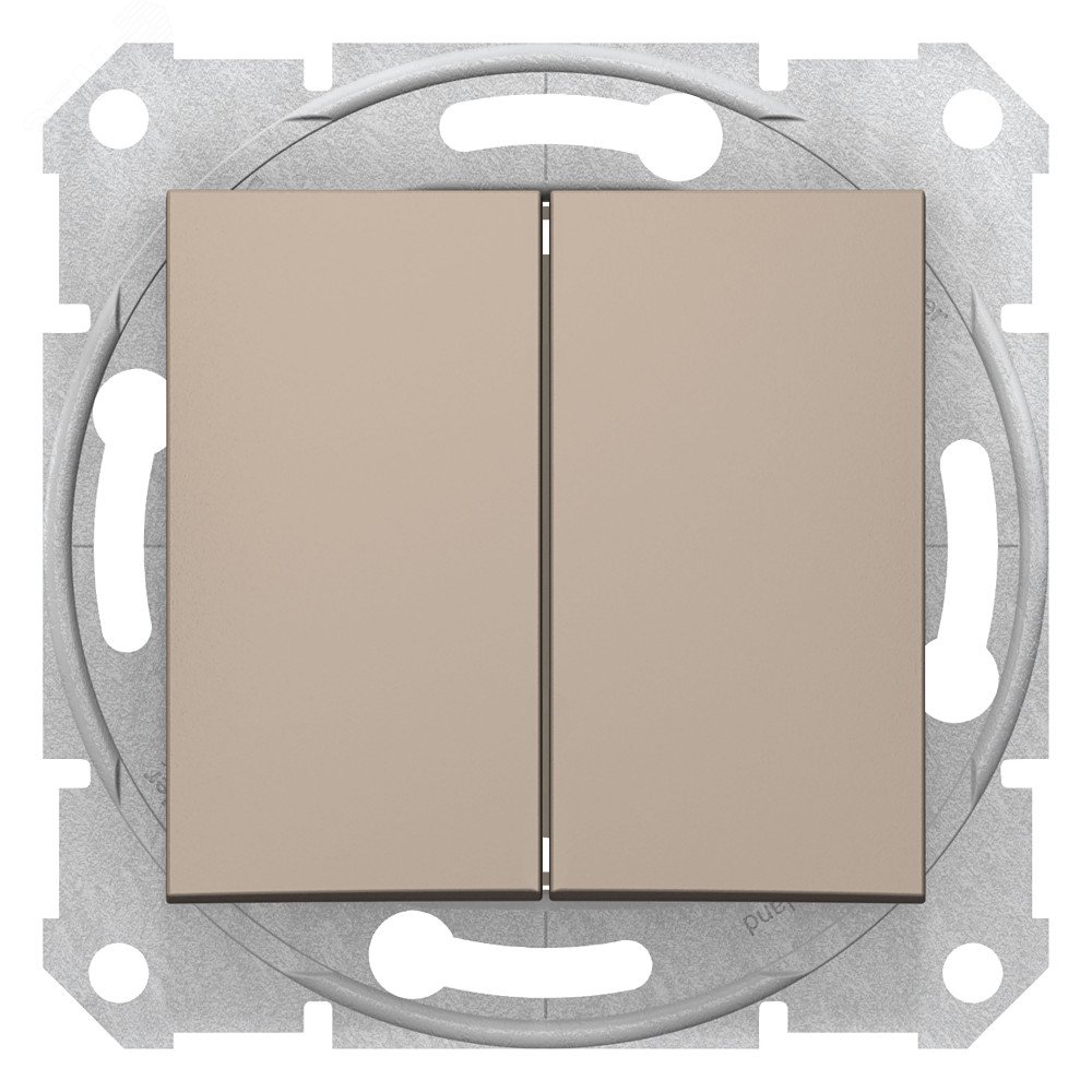 Sedna Переключатель двухклавишный в рамку титан схема 6+6 SDN0600168 Schneider Electric - превью 2