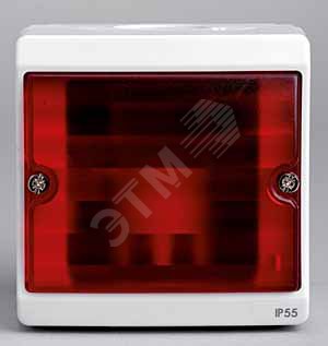 Mureva Бокс для сигнальной лампы красное стекло открытой установки в сборе серый IP55 ENN34526 Schneider Electric