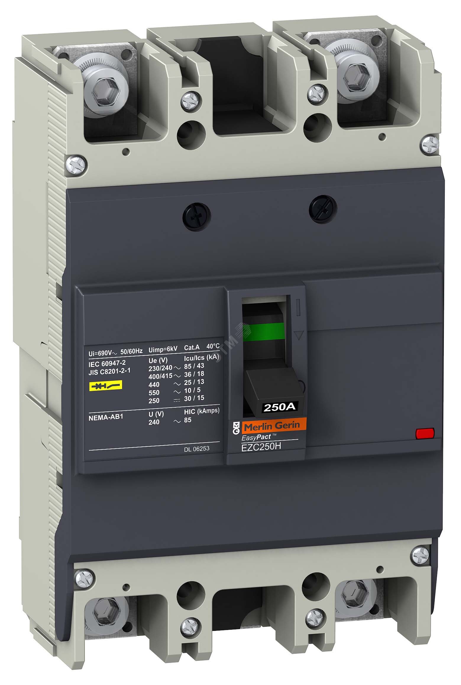 Выключатель автоматический трехполюсный EZC250 36 KA/415В 2Т 150 A EZC250H2150 Schneider Electric - превью