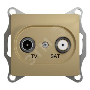 GLOSSA Розетка телевизионная TV-SAT проходная в рамку 4дБ титан GSL000498 Schneider Electric - превью 2