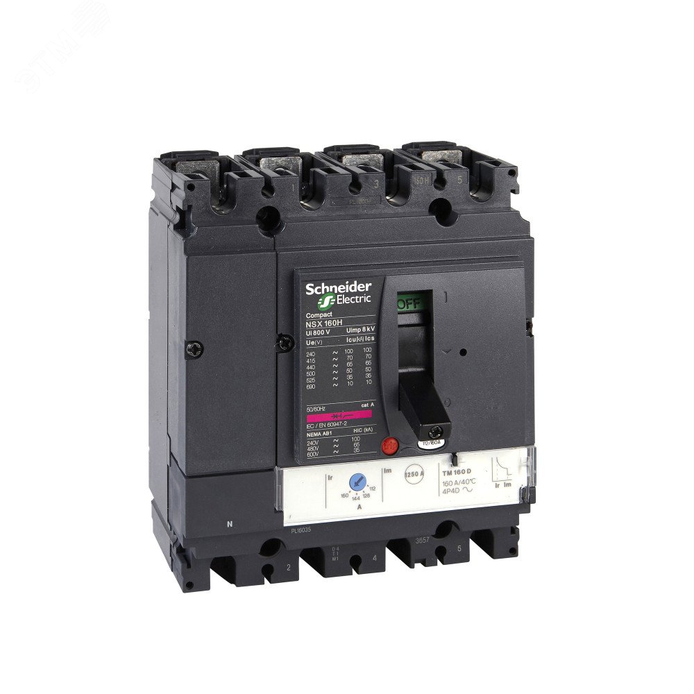 Выключатель автоматический 4П4T TM160D NSX160N LV430860 Schneider Electric - превью 3