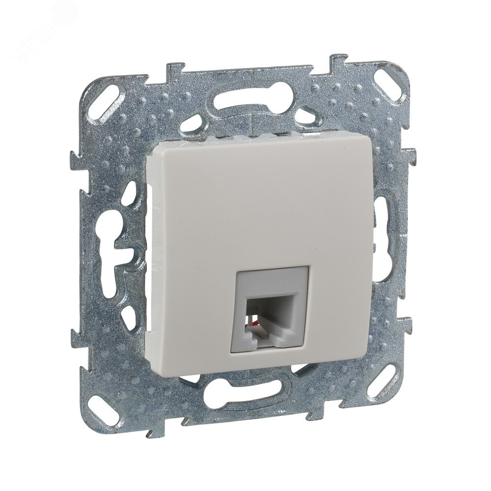 Изображение товара Телефонная розетка UNICA 1хRJ11 в рамке бежевая 4 контакта