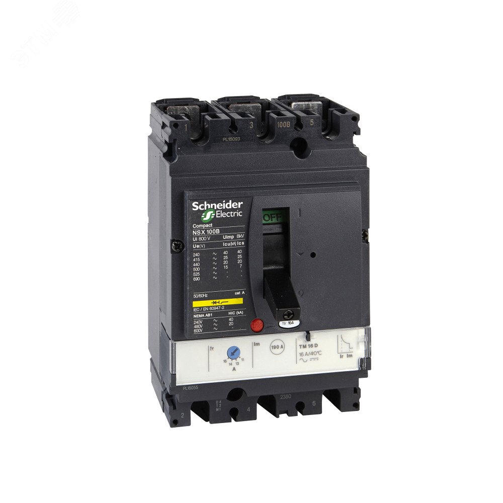 Выключатель автоматический NSX100B TM25D 3P3D термомагнитный расцепитель LV429556 Schneider Electric - превью 3