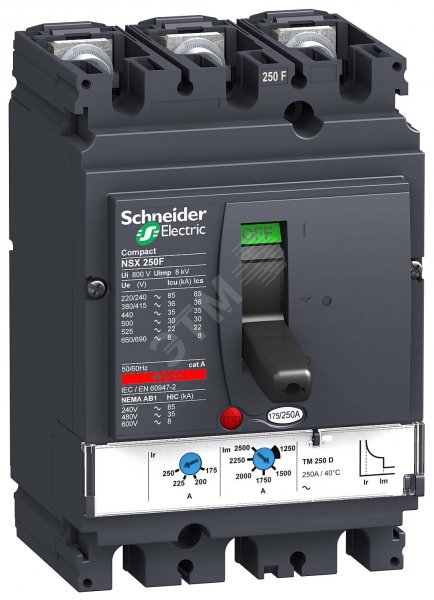 Выключатель автоматический NSX250B TM250D 3P3D термомагнитный расцепитель LV431110 Schneider Electric