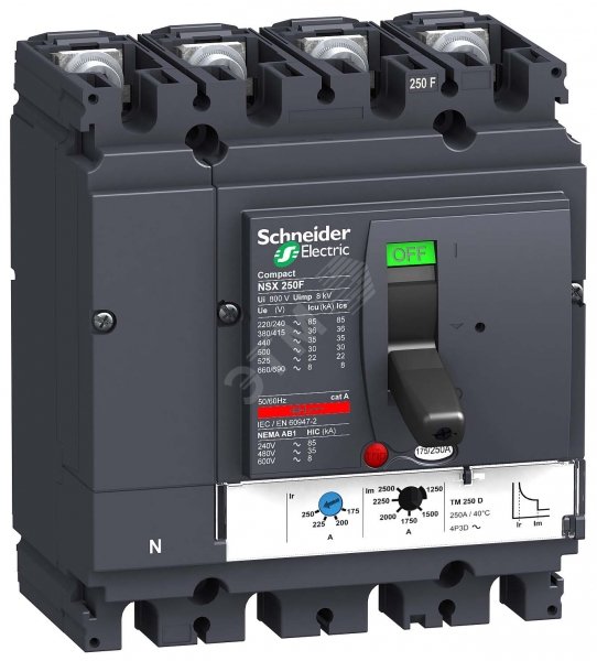 Выключатель автоматический 4П4T TM200D NSX250F LV431651 Schneider Electric - превью